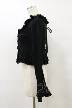 画像3: FRILL / レース×ベロアフリルボレロカーディガン  黒 H-25-08-25-1046-HN-TO-KB-ZH