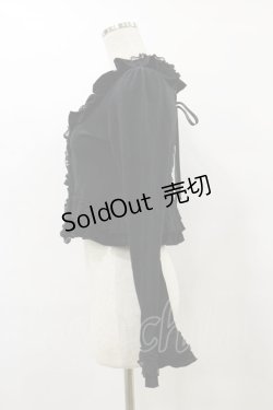 画像3: FRILL / レース×ベロアフリルボレロカーディガン  黒 H-25-08-25-1046-HN-TO-KB-ZH