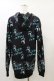 画像2: NieR Clothing / 総柄プルパーカー  黒 H-25-08-25-1007-PU-TO-KB-ZH (2)