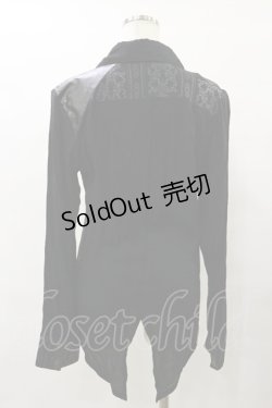 画像2: h.NAOTO / 異素材切替ブラウス  黒 H-25-08-25-1054-HN-BL-KB-ZH