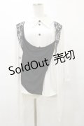 ALGONQUINS / レイヤード風レース切替カットソー  白×黒 H-25-08-25-1058-AL-TO-KB-ZH