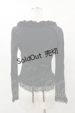 画像2: FRILL / プリントフリルカットソー  黒 H-25-08-25-1059-HN-TO-KB-ZH