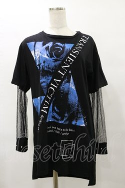 画像1: SEX POT ReVeNGe / レイヤード風切替カットソー  黒 H-25-08-25-1060-SP-TO-KB-ZH