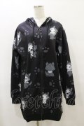 NieR Clothing / 総柄ZIPパーカー F 黒 H-25-08-25-1010-PU-TO-KB-ZH