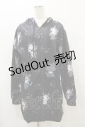 NieR Clothing / 総柄ZIPパーカー F 黒 H-25-08-25-1010-PU-TO-KB-ZH