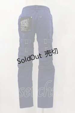 画像2: SEX POT ReVeNGe / タックベルトパンツ S ブルー H-25-08-25-1066-SP-PA-KB-ZH