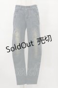 Ozz Croce / 刺繍デニムパンツ  ブルー H-25-08-25-1070-OO-PA-KB-ZH
