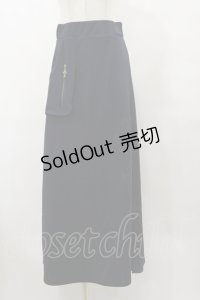 Rozen Kavalier / スリットZIPロングスカート  ネイビー H-25-08-25-1072-OO-SK-KB-ZH