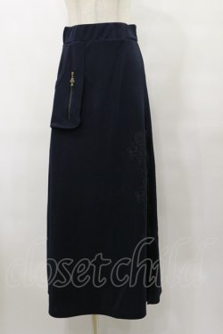 画像1: Rozen Kavalier / スリットZIPロングスカート  ネイビー H-25-08-25-1072-OO-SK-KB-ZH