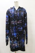 NieR Clothing / 総柄ZIPパーカー  黒 H-25-08-25-1011-PU-TO-KB-ZH