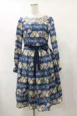 画像1: Emily Temple cute / パッケージチーズワンピース  ネイビー H-26-02-05-022-ET-OP-KB-ZH (1)