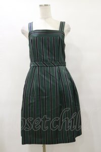 Jane Marple / レジメンタルストライプジャンパースカート  グリーン H-25-08-25-1077-JM-OP-KB-ZH
