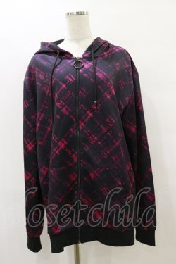 画像1: NieR Clothing / 総柄ZIPパーカー  黒 H-25-08-25-1013-PU-TO-KB-ZH