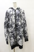 NieR Clothing / 総柄ZIPパーカー  黒 H-25-08-25-1014-PU-TO-KB-ZH