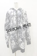 NieR Clothing / 総柄ZIPパーカー  黒 H-25-08-25-1014-PU-TO-KB-ZH