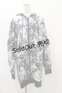 NieR Clothing / 総柄ZIPパーカー  黒 H-25-08-25-1014-PU-TO-KB-ZH