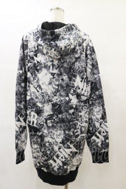 画像2: NieR Clothing / 総柄ZIPパーカー  黒 H-25-08-25-1014-PU-TO-KB-ZH