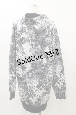 画像2: NieR Clothing / 総柄ZIPパーカー  黒 H-25-08-25-1014-PU-TO-KB-ZH