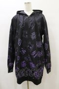 NieR Clothing / 総柄ZIPパーカー  黒 H-25-08-25-1015-PU-TO-KB-ZH