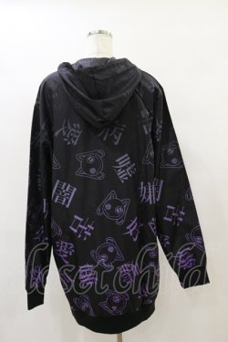 画像2: NieR Clothing / 総柄ZIPパーカー  黒 H-25-08-25-1015-PU-TO-KB-ZH