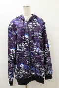 NieR Clothing / 総柄ZIPパーカー F 紫 H-25-08-25-1019-PU-TO-KB-ZH