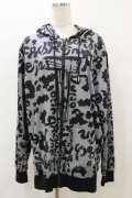 NieR Clothing / 総柄ZIPパーカー F グレー H-25-08-25-1020-PU-TO-KB-ZH