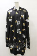 NieR Clothing / 総柄ZIPパーカー  黒 H-25-08-25-1021-PU-TO-KB-ZH