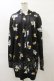 画像1: NieR Clothing / 総柄ZIPパーカー  黒 H-25-08-25-1021-PU-TO-KB-ZH (1)