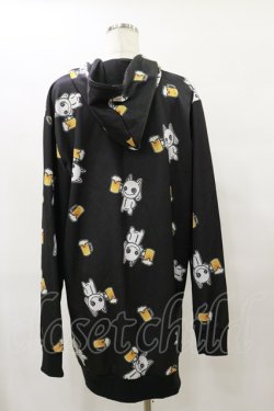 画像2: NieR Clothing / 総柄ZIPパーカー  黒 H-25-08-25-1021-PU-TO-KB-ZH