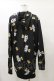 画像2: NieR Clothing / 総柄ZIPパーカー  黒 H-25-08-25-1021-PU-TO-KB-ZH (2)