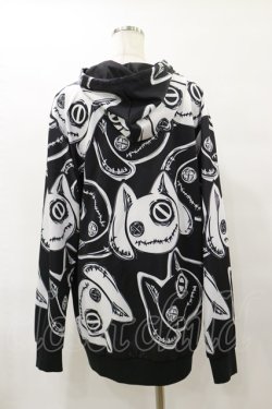 画像2: NieR Clothing / 総柄プルパーカー  黒×白 H-25-08-25-1023-PU-TO-KB-ZH