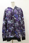 NieR Clothing / 総柄ZIPパーカー  黒 H-25-08-25-1026-PU-TO-KB-ZH