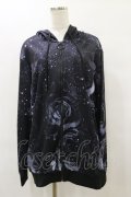 NieR Clothing / 総柄ZIPパーカー F 黒 H-25-08-25-1004-PU-TO-KB-ZH