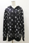 NieR Clothing / 総柄ZIPパーカー  黒 H-25-08-25-1029-PU-TO-KB-ZH
