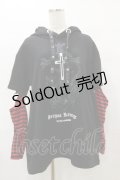 SEX POT ReVeNGe / ボーダー切替プルパーカー  黒×赤 H-25-08-25-1030-SP-TO-KB-ZH