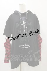 SEX POT ReVeNGe / ボーダー切替プルパーカー  黒×赤 H-25-08-25-1030-SP-TO-KB-ZH
