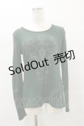Ozz Croce / プリント刺繍ニットソー  グリーン H-25-08-25-1034-OO-TO-KB-ZH