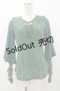 Ozz Croce / レイヤード風切替トップス  グリーン H-25-08-25-1037-OO-TO-KB-ZH
