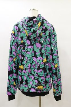 画像2: NieR Clothing / 総柄ふわもこプルパーカー F 黒 H-25-08-25-1005-PU-TO-KB-ZH