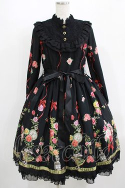 画像1: LIEF / Roses for the queen of heartsワンピース M ブラック H-25-08-26-1001-LO-OP-NS-ZH
