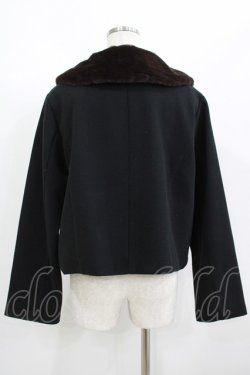 画像3: m petit by misako / ファー襟ショートコート L ブラック H-25-08-26-1026-LO-CO-NS-ZH