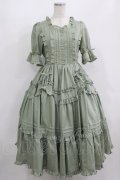 Chalmiere / フリルロングワンピース M グリーン H-25-08-26-1003-PU-OP-NS-ZH