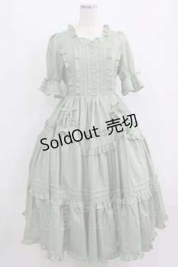 画像1: Chalmiere / フリルロングワンピース M グリーン H-25-08-26-1003-PU-OP-NS-ZH