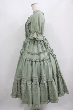 画像2: Chalmiere / フリルロングワンピース M グリーン H-25-08-26-1003-PU-OP-NS-ZH