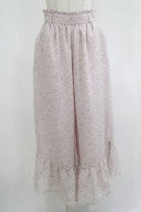 Ank Rouge / 花柄シフォンワイドパンツ M ピンク H-25-08-26-1035-CA-PA-NS-ZH