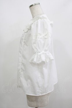 画像2: Chalmiere / トーションレース丸襟半袖ブラウス M オフ白 H-25-08-26-1037-PU-BL-NS-ZH