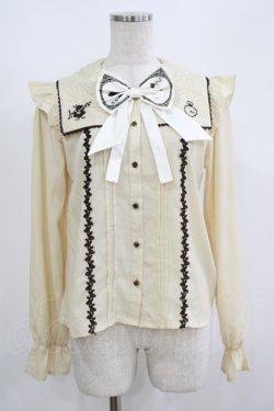 画像1: axes femme POETIQUE / ドリーミーメルヘン柄刺繍ブラウス/Disney M 生成り H-25-08-26-1040-AX-BL-NS-ZH