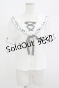 LIZ LISA / レースアップセーラーリブカットブラウス Free オフ H-25-08-26-1041-LO-TO-NS-ZH