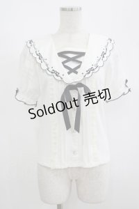 LIZ LISA / レースアップセーラーリブカットブラウス Free オフ H-25-08-26-1041-LO-TO-NS-ZH