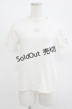 画像1: Honey Cinnamon / ロゴ刺繍Tシャツ Free ピンク H-25-08-26-1050-LO-TS-NS-ZH